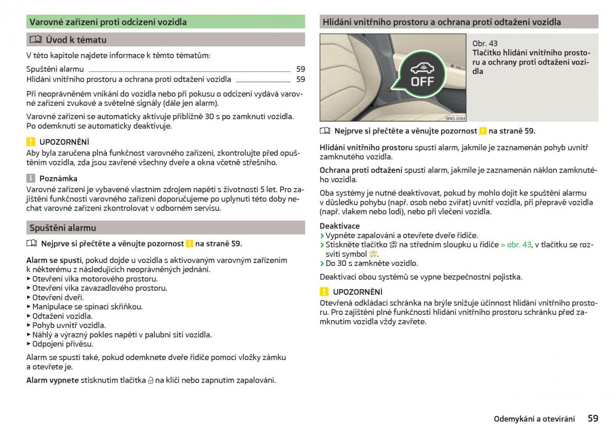 Skoda Kodiaq navod k obsludze / page 61