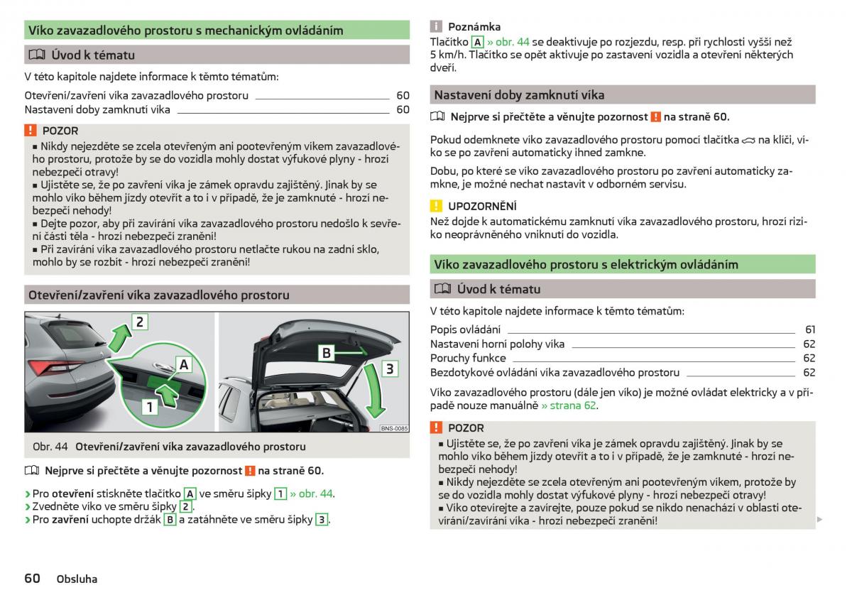 Skoda Kodiaq navod k obsludze / page 62