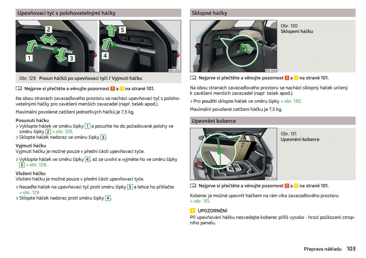 Skoda Kodiaq navod k obsludze / page 105