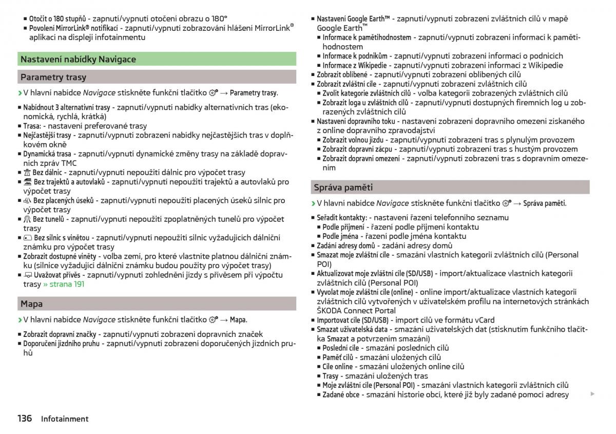 Skoda Kodiaq navod k obsludze / page 138