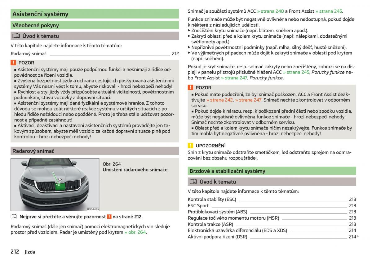 Skoda Kodiaq navod k obsludze / page 214