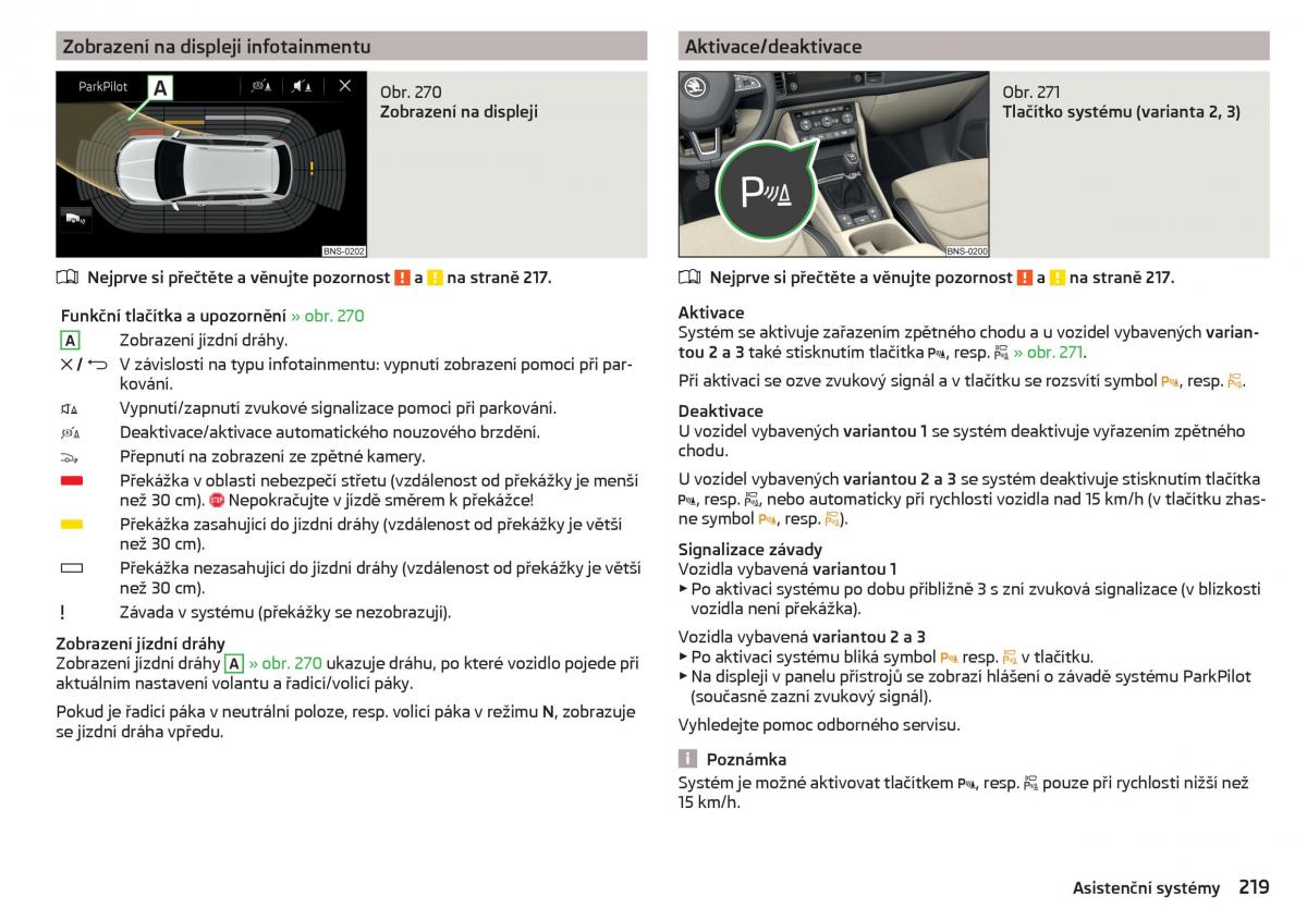 Skoda Kodiaq navod k obsludze / page 221