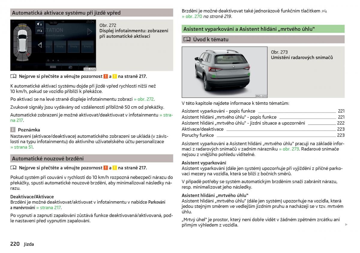 Skoda Kodiaq navod k obsludze / page 222