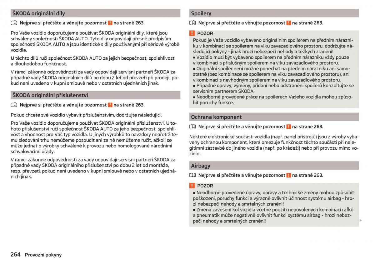 Skoda Kodiaq navod k obsludze / page 266