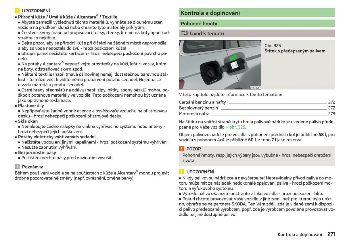 Skoda Kodiaq navod k obsludze / page 273