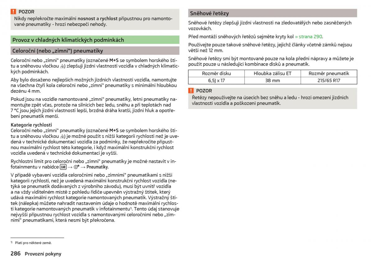 Skoda Kodiaq navod k obsludze / page 288