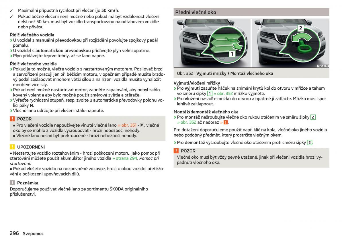 Skoda Kodiaq navod k obsludze / page 298