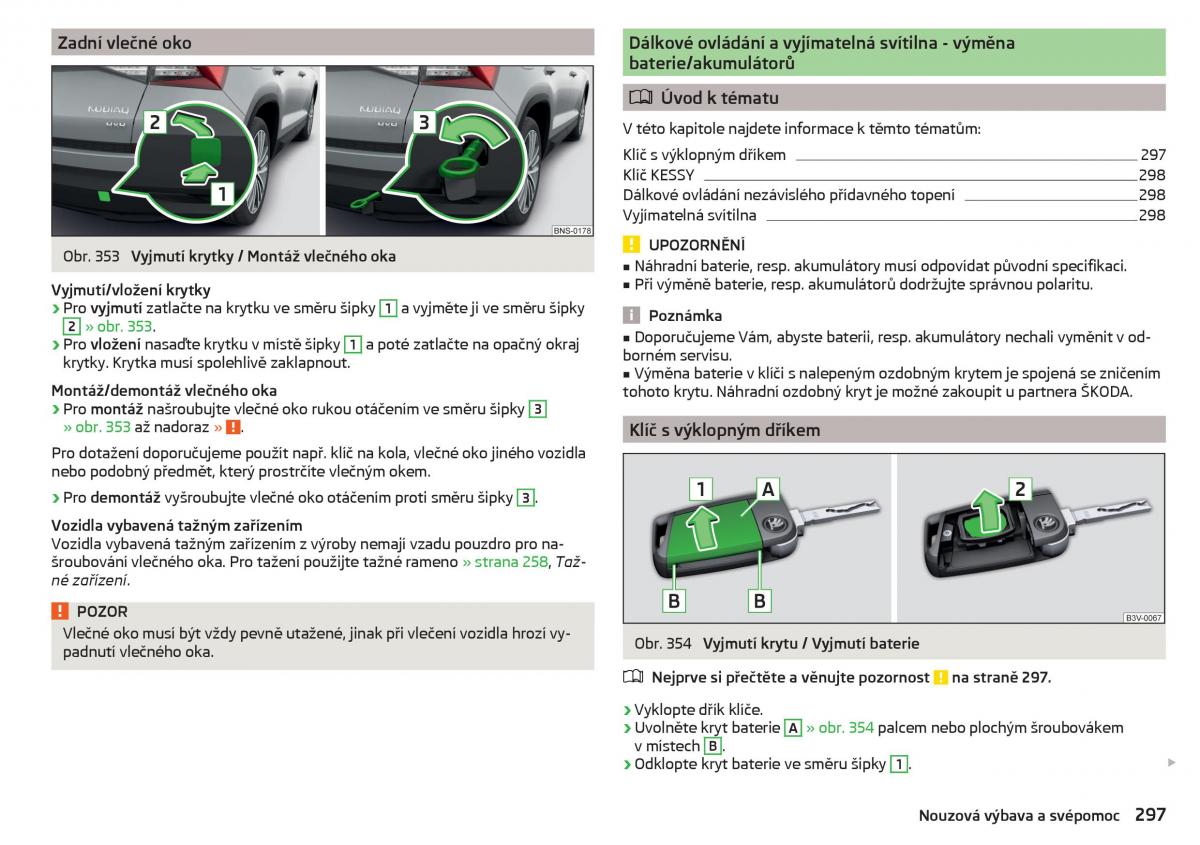 Skoda Kodiaq navod k obsludze / page 299