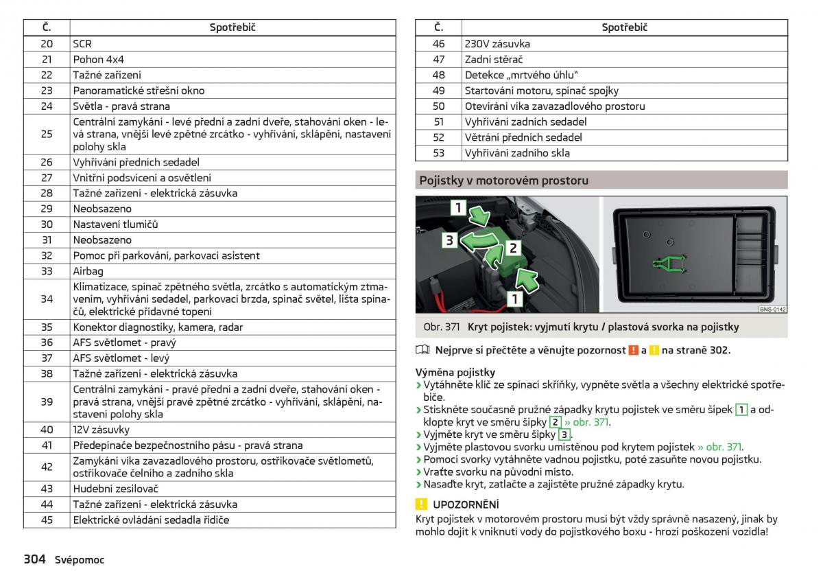 Skoda Kodiaq navod k obsludze / page 306