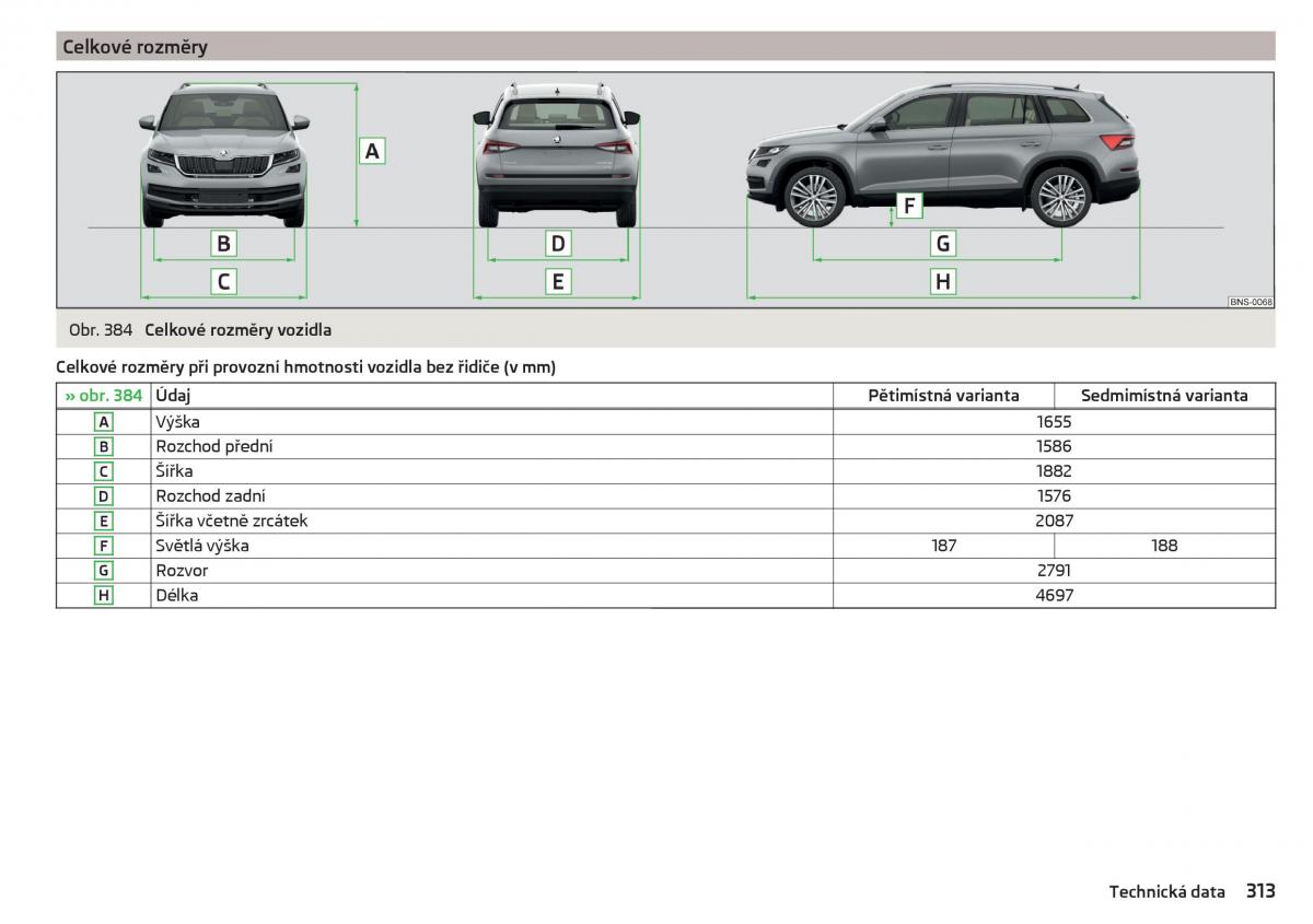 Skoda Kodiaq navod k obsludze / page 315