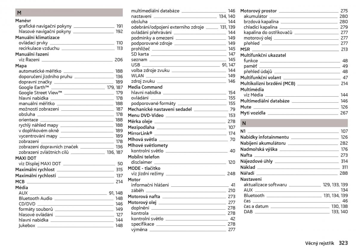 Skoda Kodiaq navod k obsludze / page 325