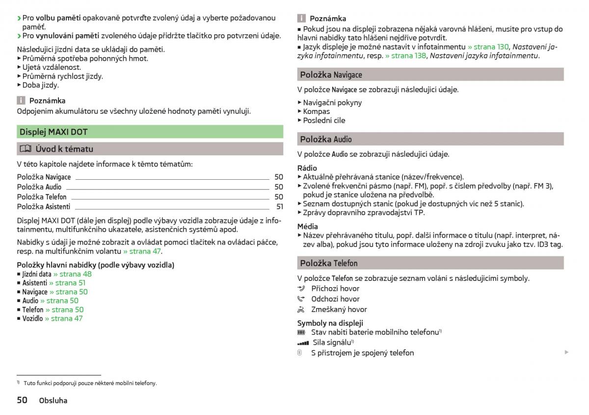 Skoda Kodiaq navod k obsludze / page 52