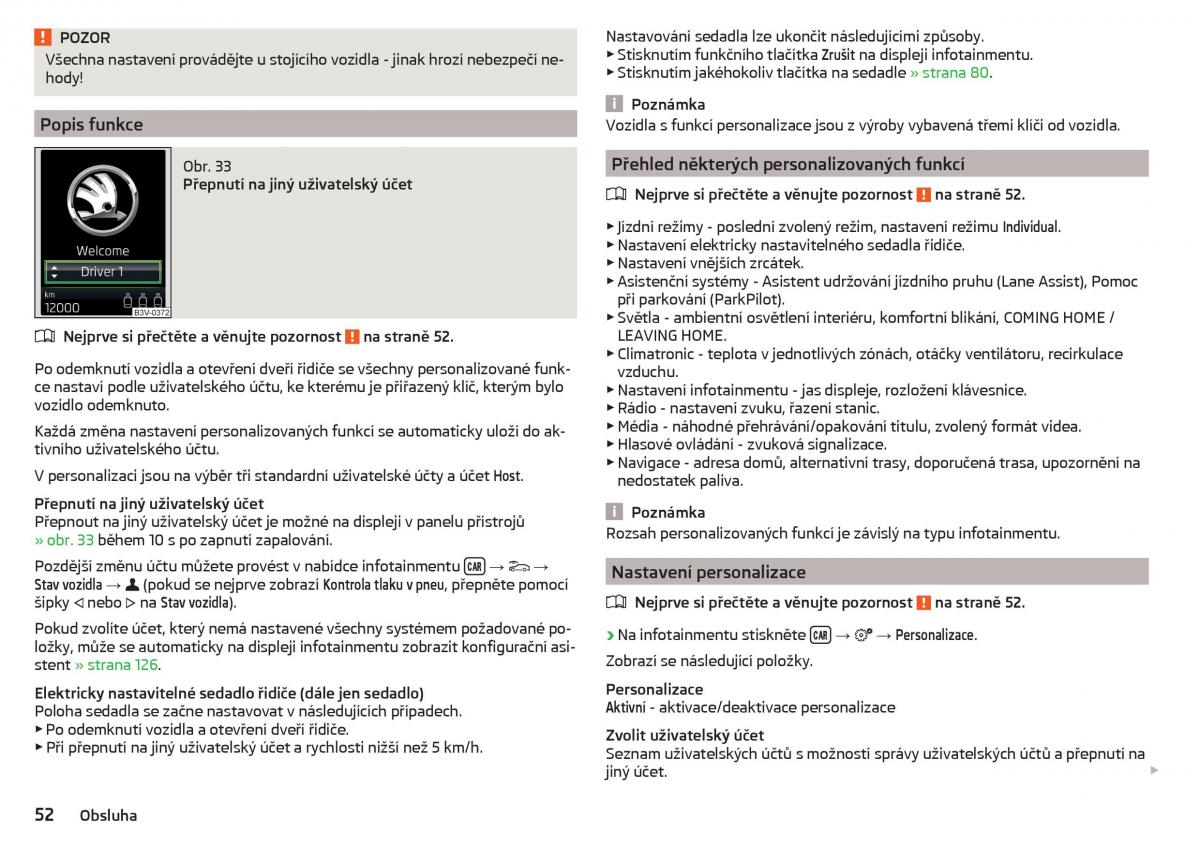 Skoda Kodiaq navod k obsludze / page 54