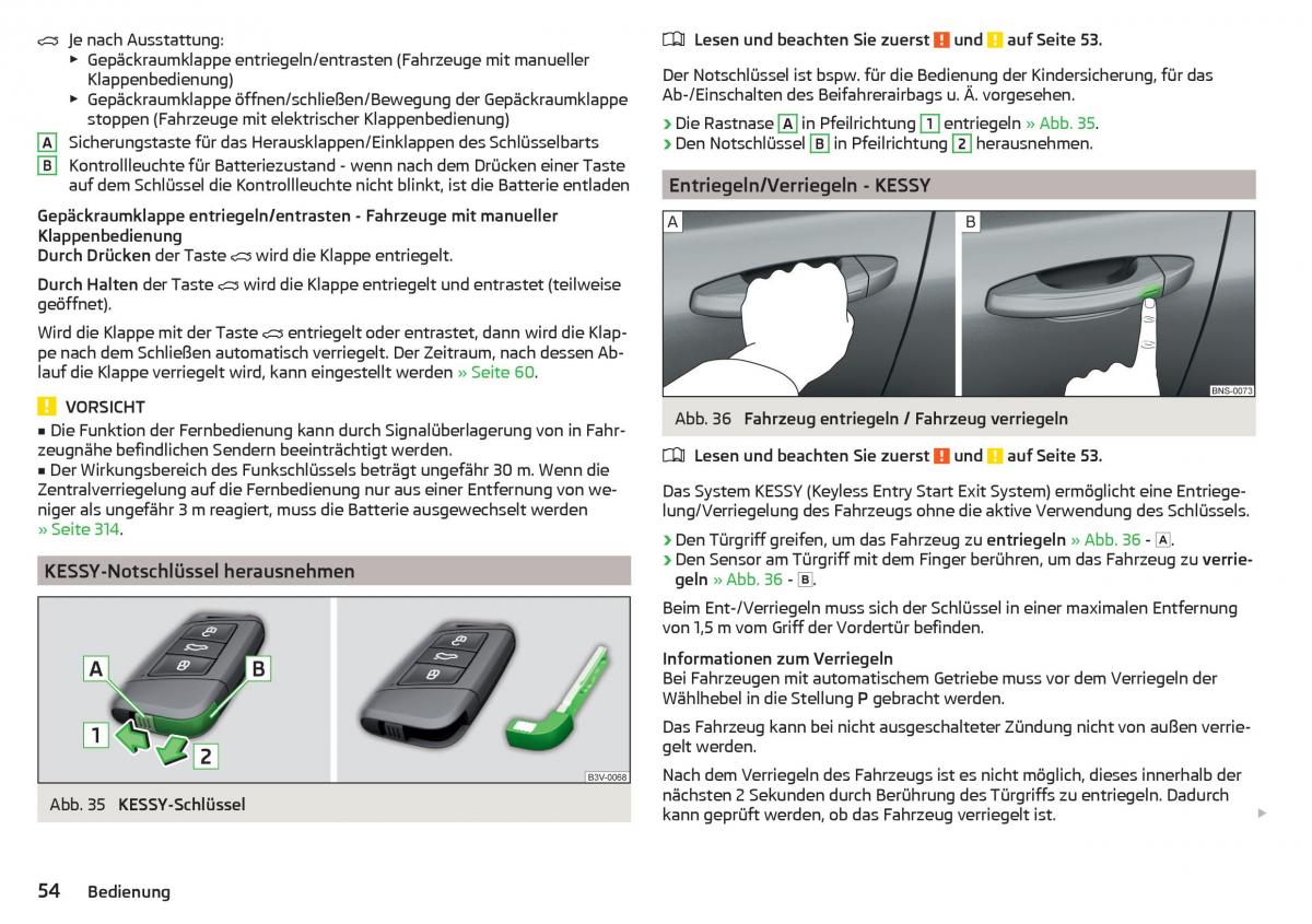 Skoda Kodiaq Handbuch / page 56