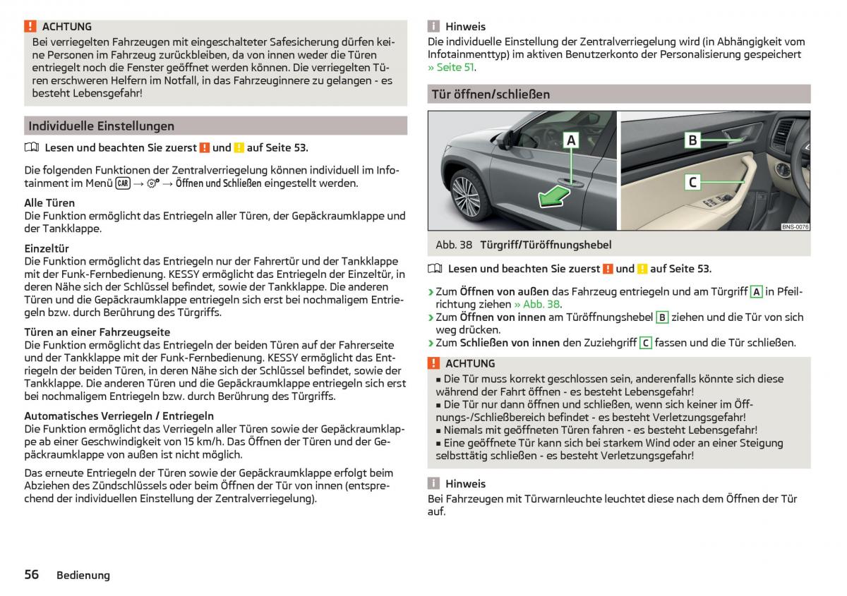 Skoda Kodiaq Handbuch / page 58