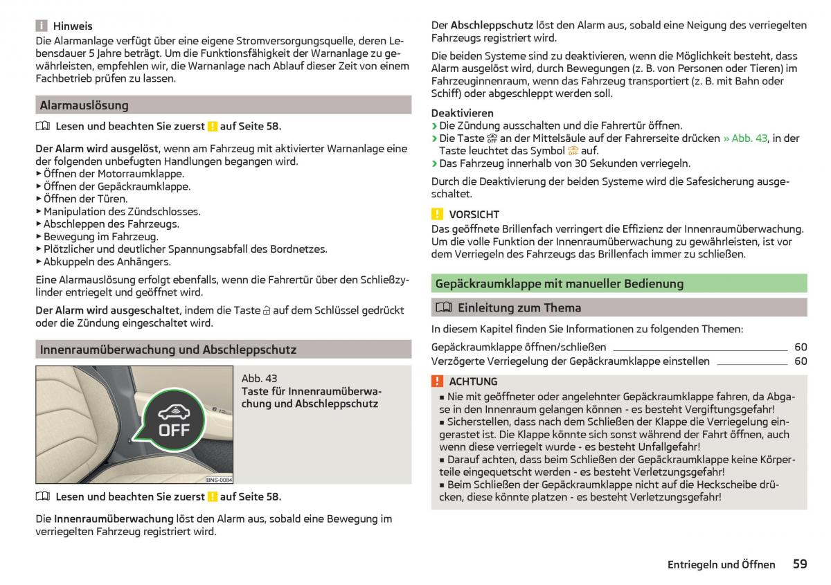 Skoda Kodiaq Handbuch / page 61