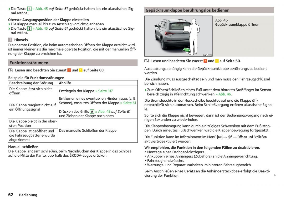 Skoda Kodiaq Handbuch / page 64