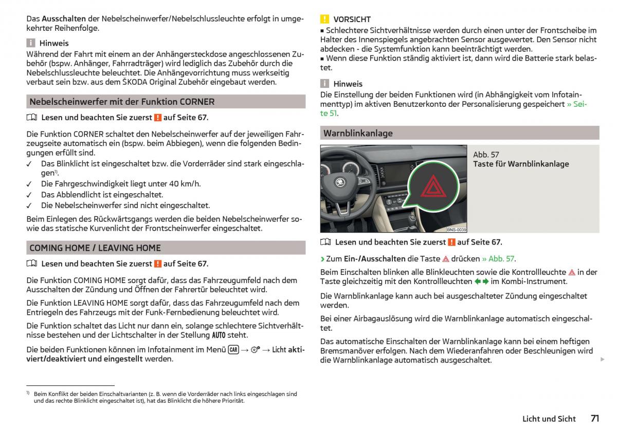 Skoda Kodiaq Handbuch / page 73