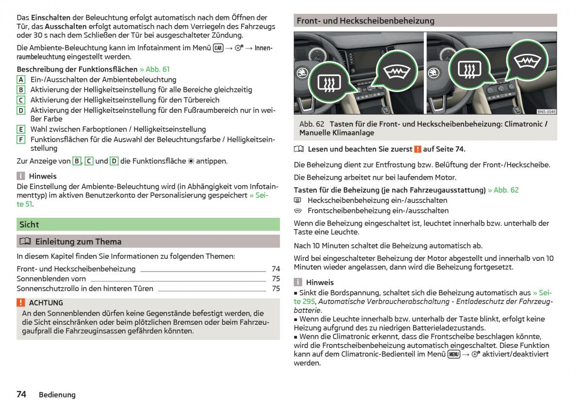 Skoda Kodiaq Handbuch / page 76