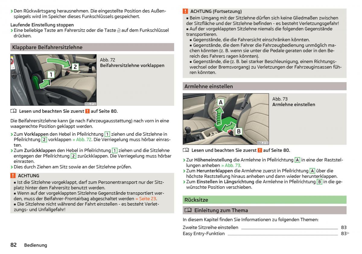 Skoda Kodiaq Handbuch / page 84