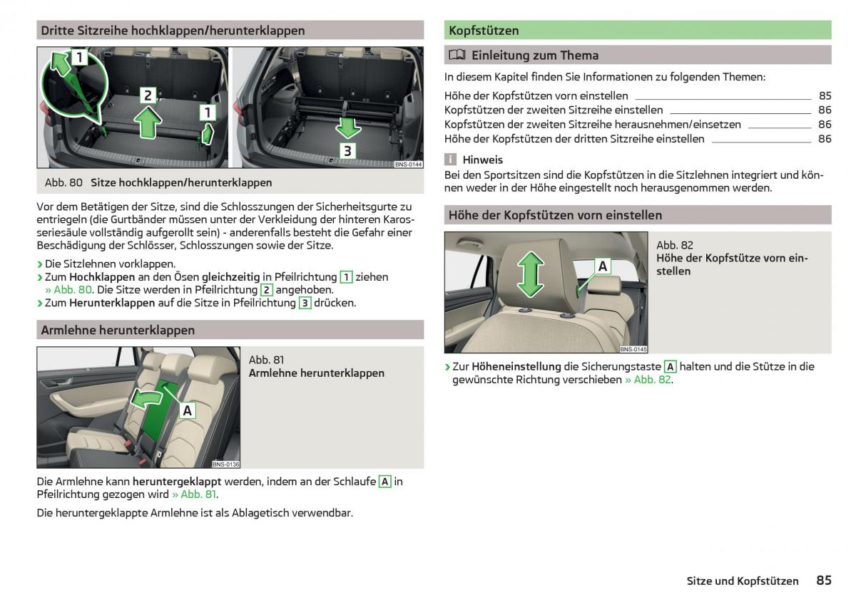 Skoda Kodiaq Handbuch / page 87