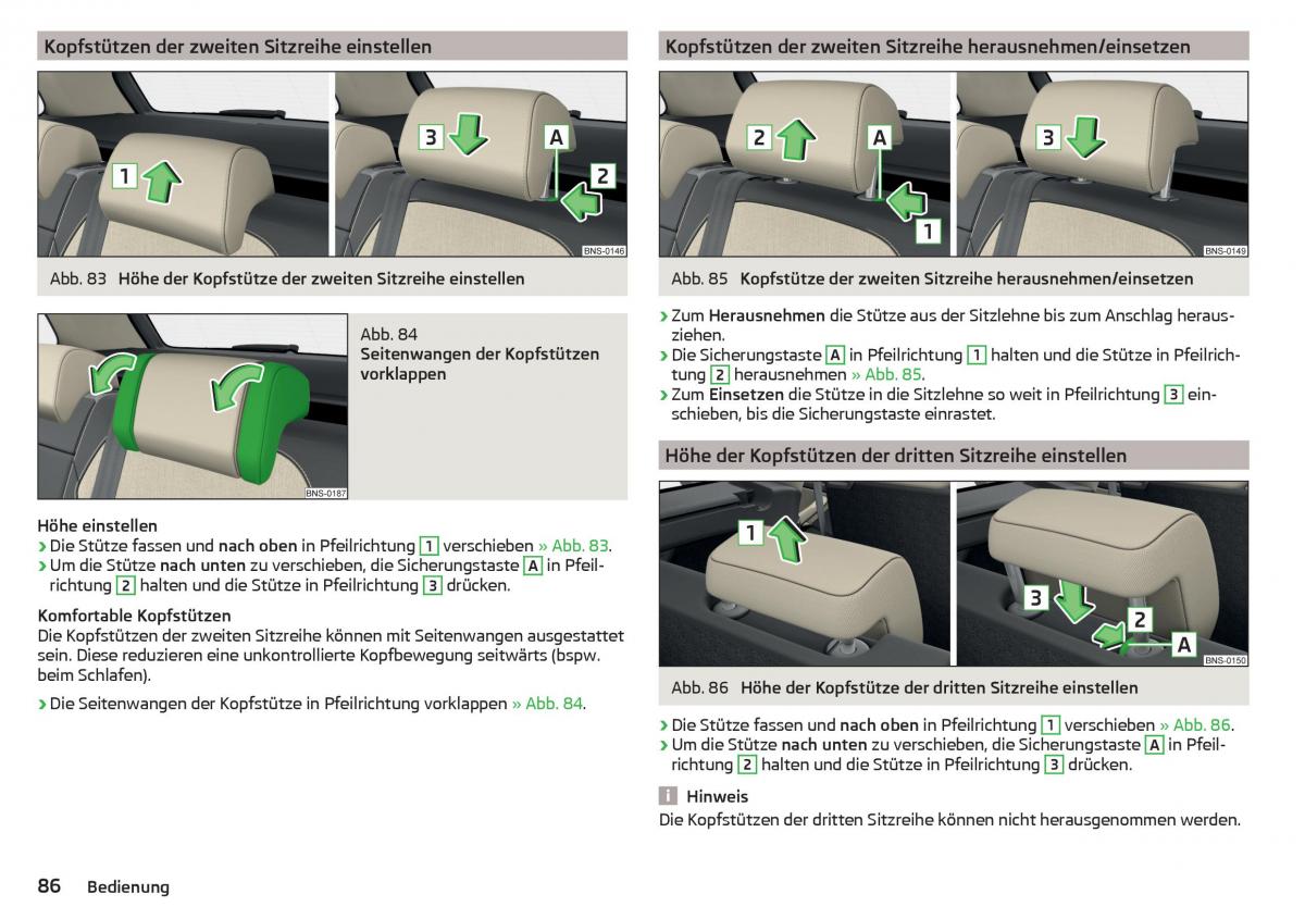 Skoda Kodiaq Handbuch / page 88