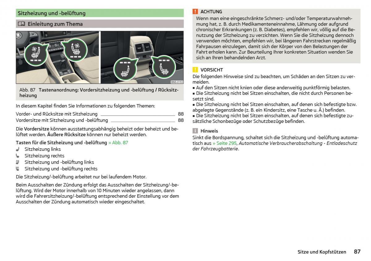 Skoda Kodiaq Handbuch / page 89