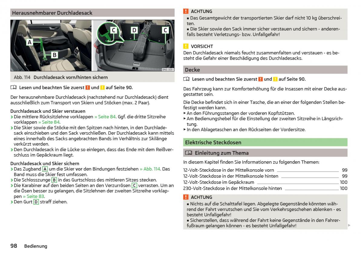 Skoda Kodiaq Handbuch / page 100