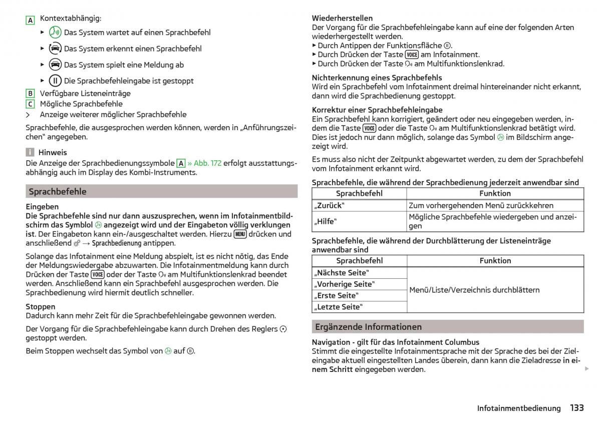 Skoda Kodiaq Handbuch / page 135