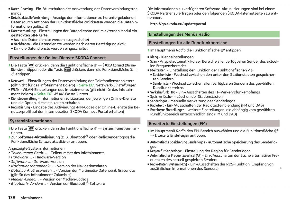 Skoda Kodiaq Handbuch / page 140