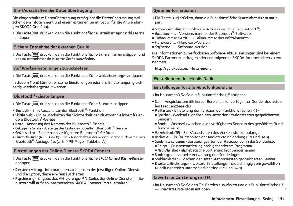 Skoda Kodiaq Handbuch / page 147