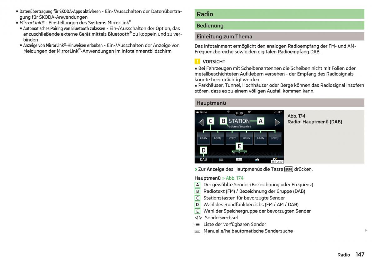 Skoda Kodiaq Handbuch / page 149