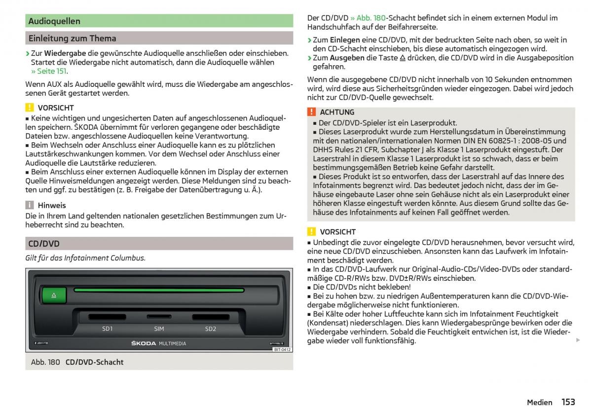 Skoda Kodiaq Handbuch / page 155