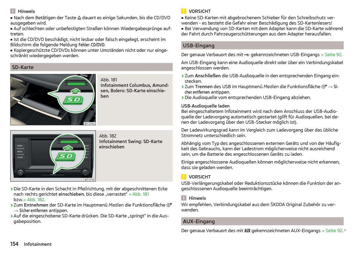 Skoda Kodiaq Handbuch / page 156