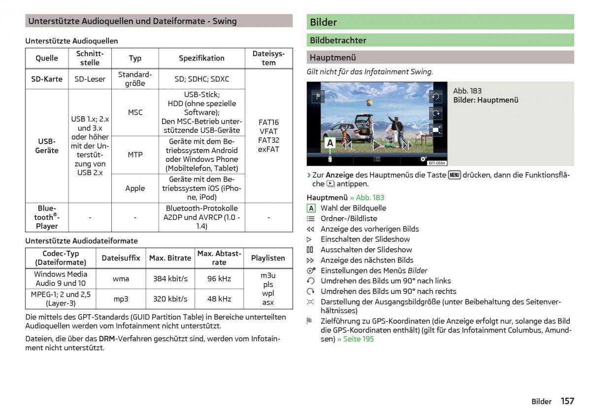 Skoda Kodiaq Handbuch / page 159