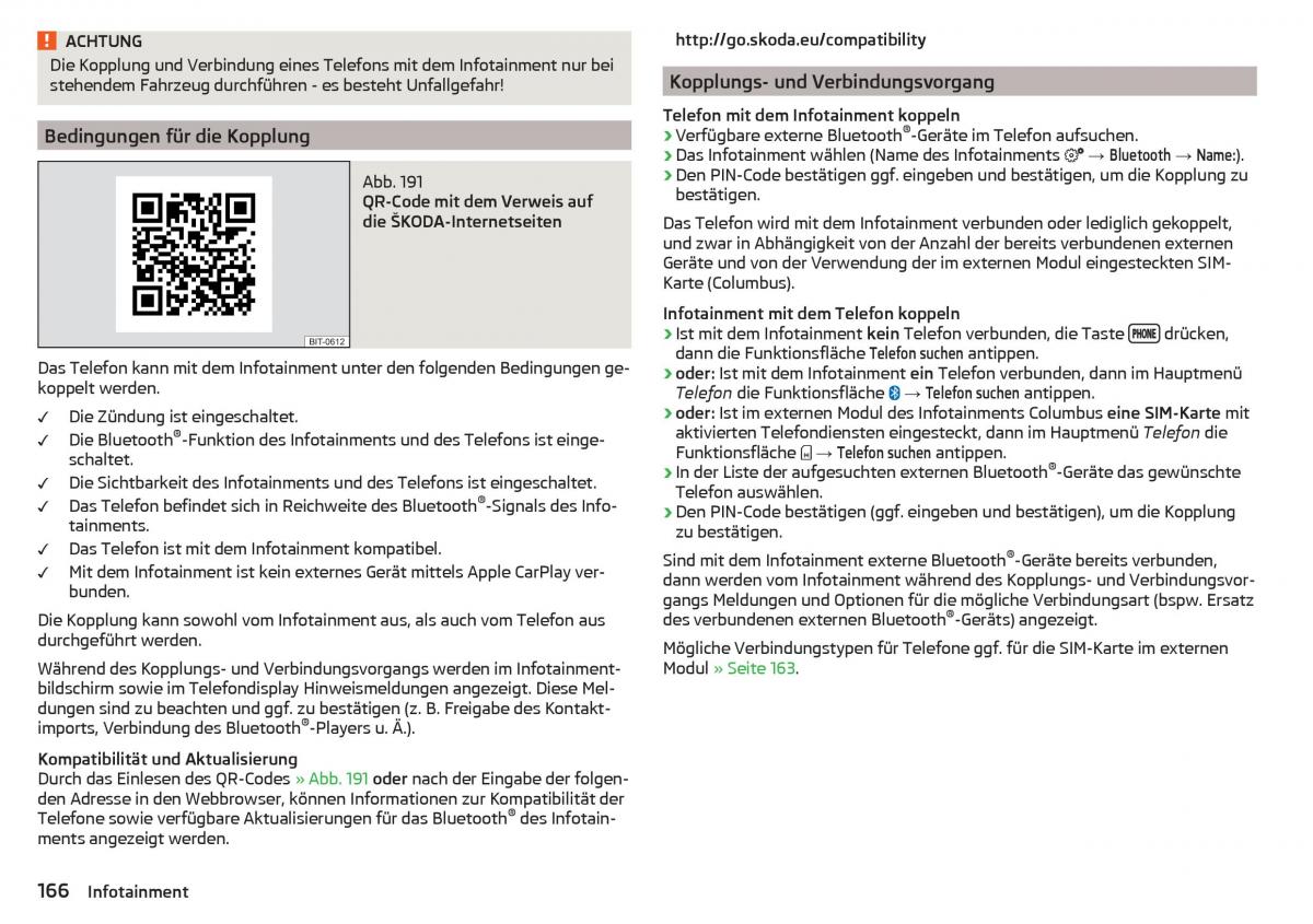 Skoda Kodiaq Handbuch / page 168