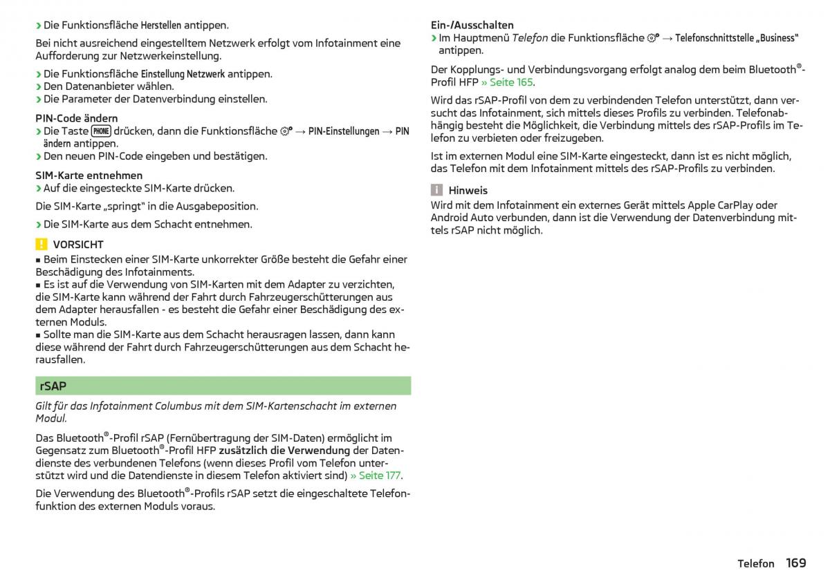 Skoda Kodiaq Handbuch / page 171