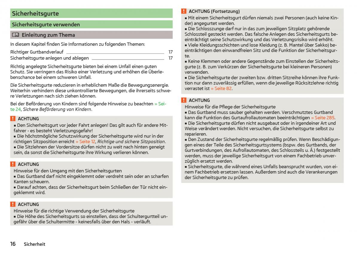 Skoda Kodiaq Handbuch / page 18