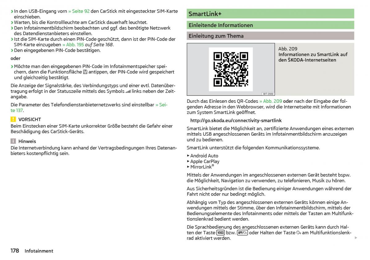 Skoda Kodiaq Handbuch / page 180