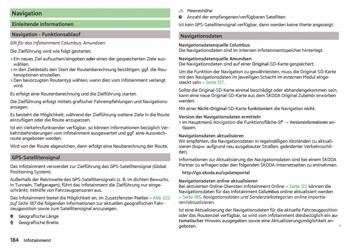 Skoda Kodiaq Handbuch / page 186