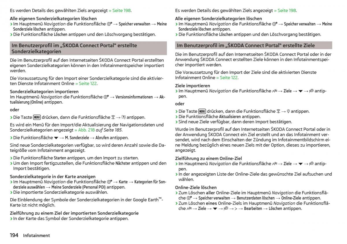 Skoda Kodiaq Handbuch / page 196