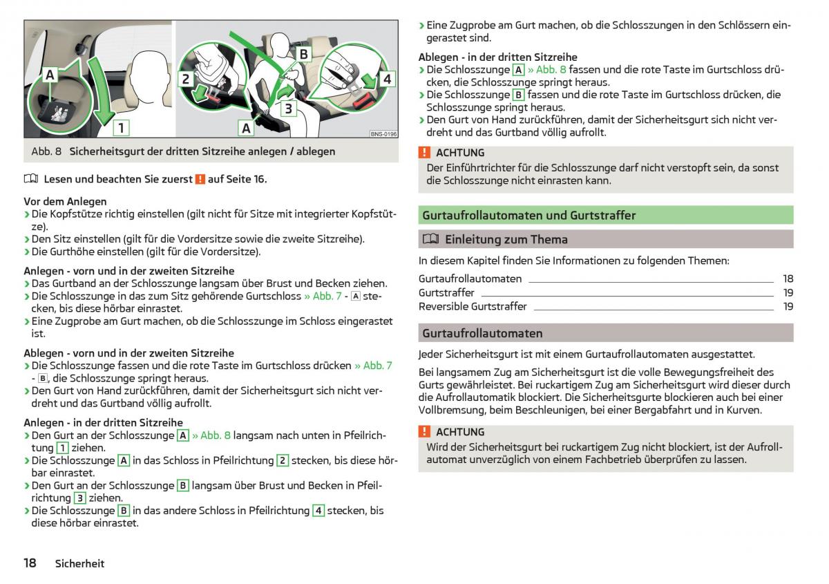 Skoda Kodiaq Handbuch / page 20