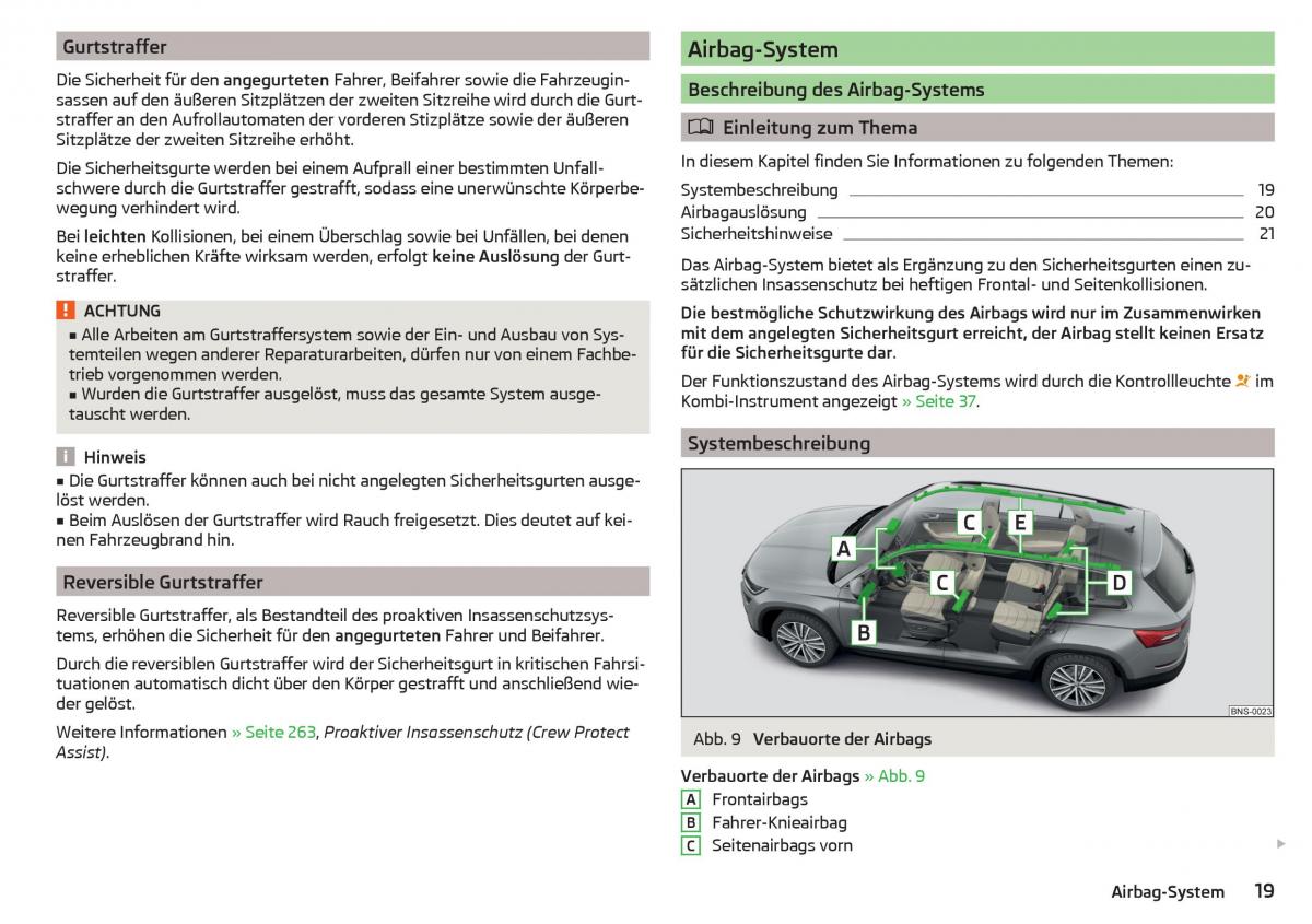 Skoda Kodiaq Handbuch / page 21