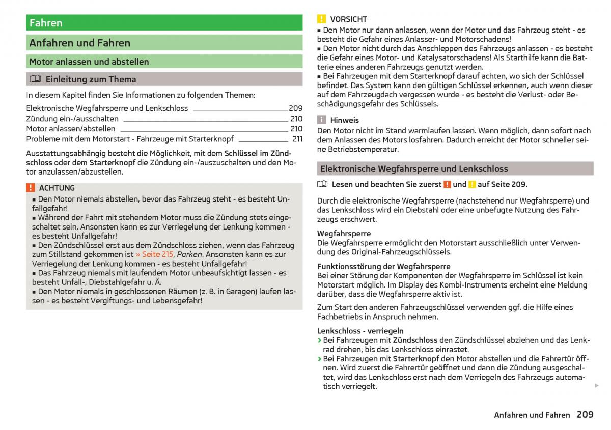 Skoda Kodiaq Handbuch / page 211