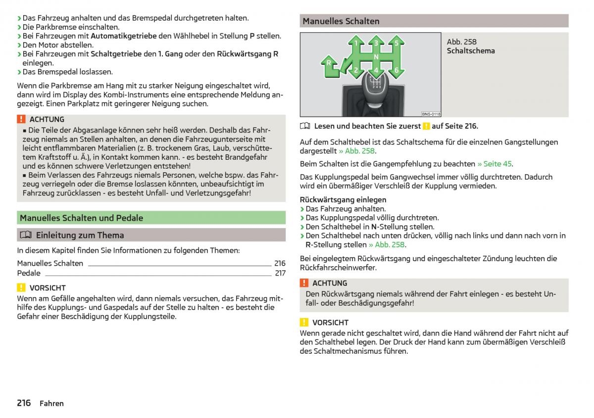 Skoda Kodiaq Handbuch / page 218