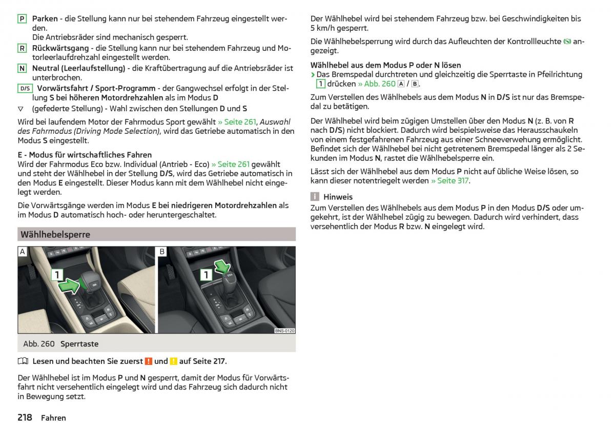 Skoda Kodiaq Handbuch / page 220