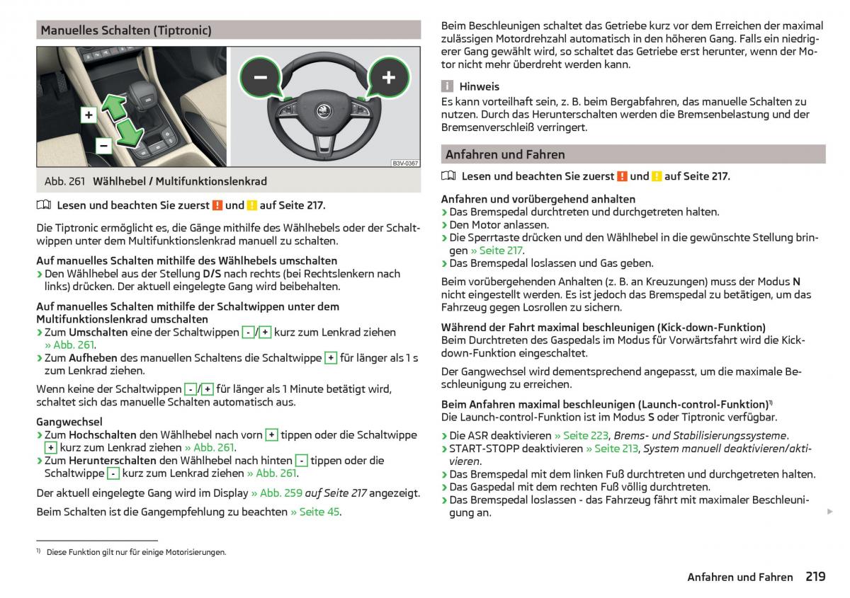 Skoda Kodiaq Handbuch / page 221