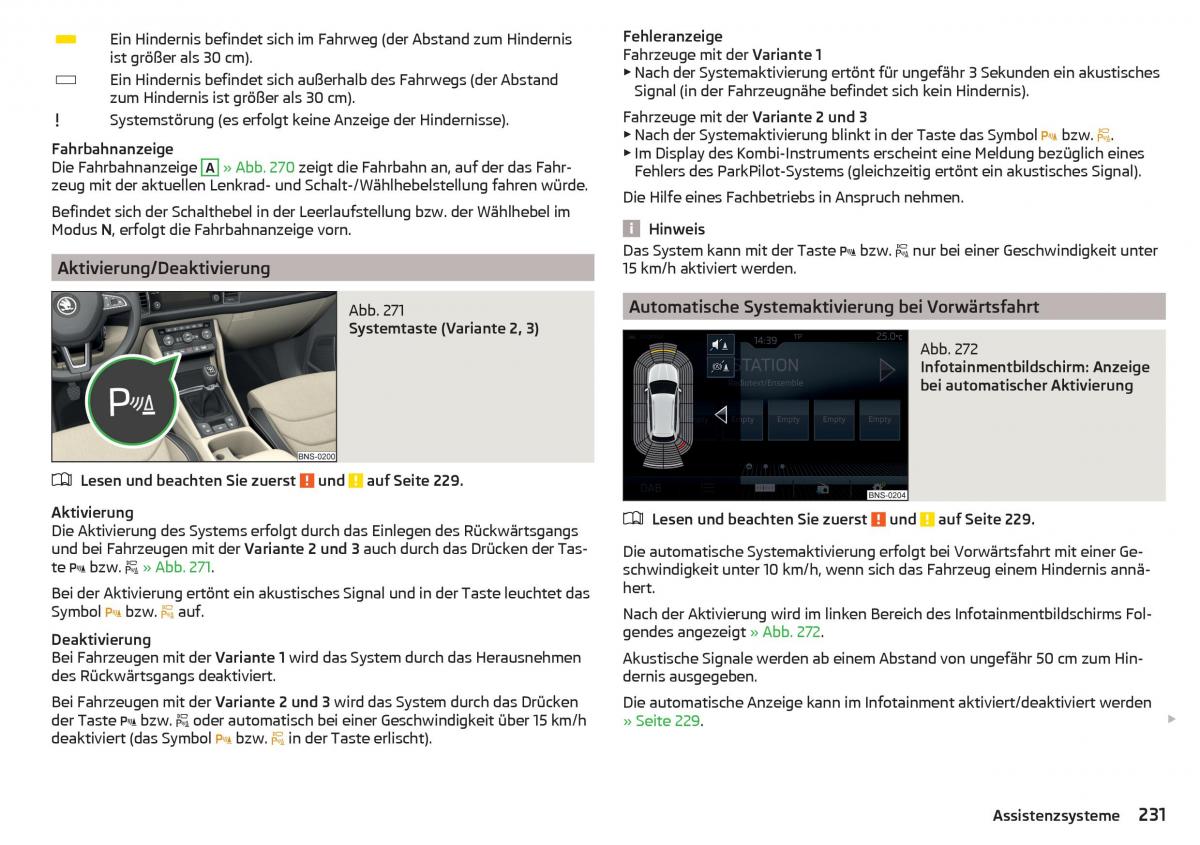 Skoda Kodiaq Handbuch / page 233