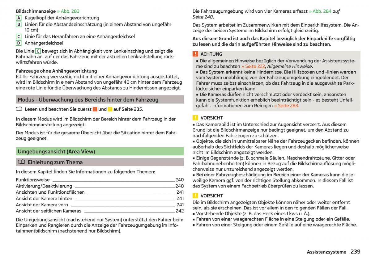 Skoda Kodiaq Handbuch / page 241