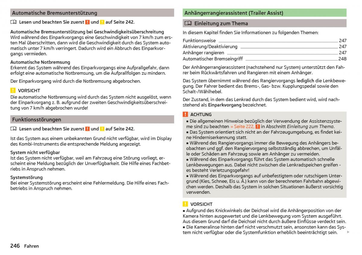 Skoda Kodiaq Handbuch / page 248